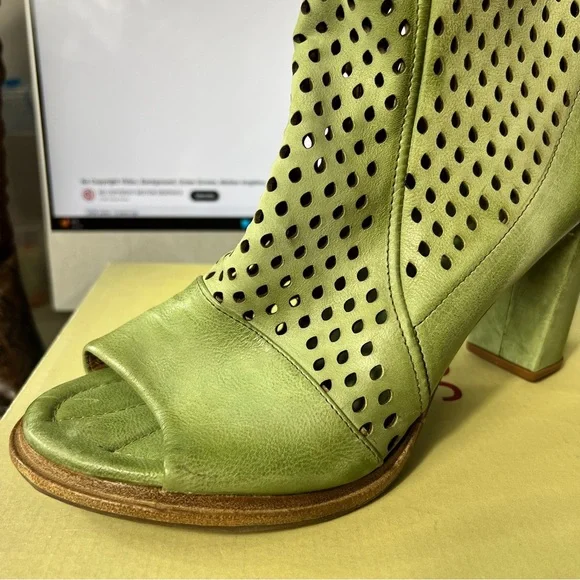 A.S. 98 Women's Bertrand Aloe Navy Green Leather Open Wave Sandal Boots EU 42 - Picture 6 of 16